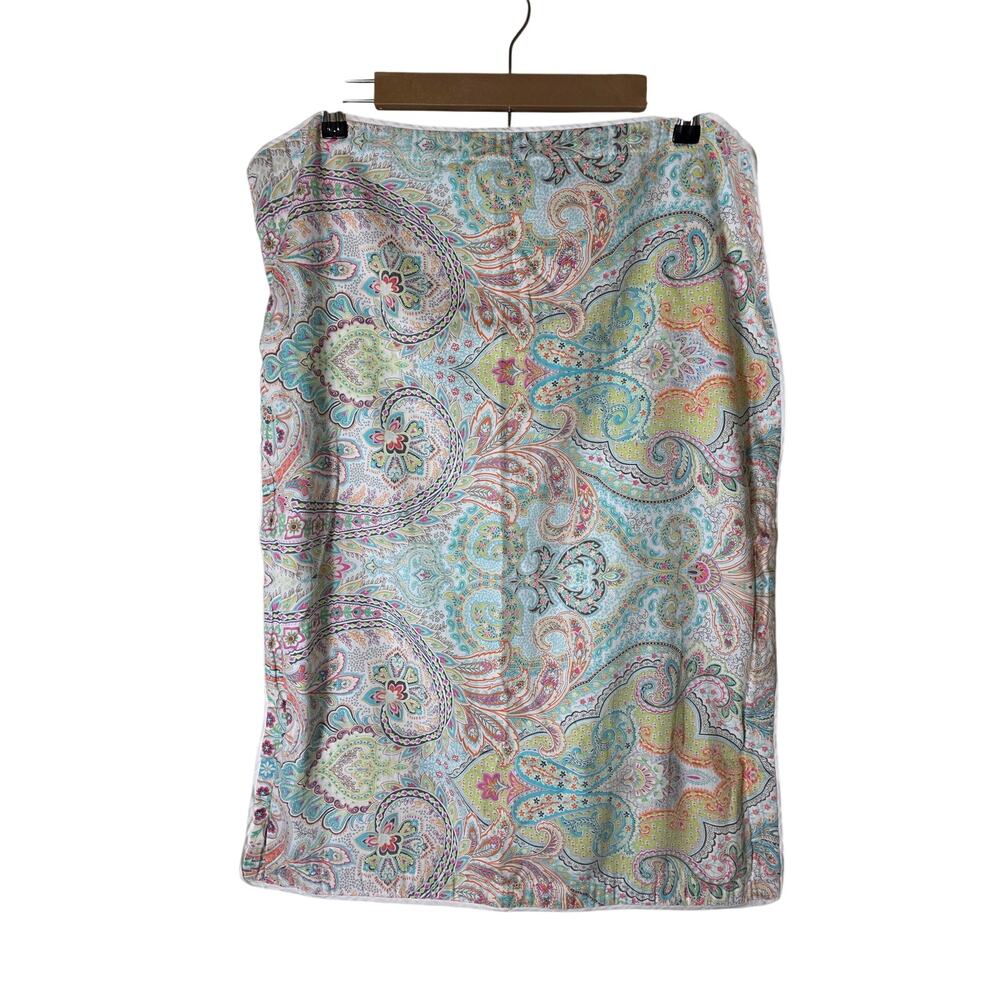 CYNTHIA ROWLEY Pink Green Paisley STANDARD Pillow Shams Set of 2